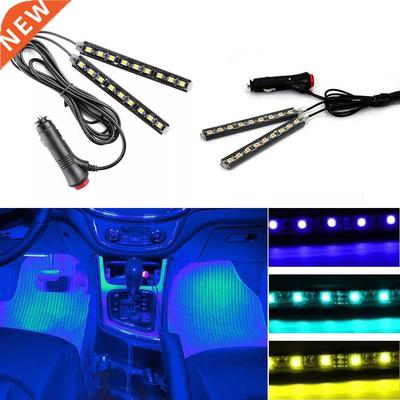 Multicolor Car 9 LED 2 In1 Interior Atmosphere Lights Dash F