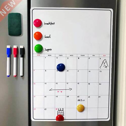 Fridge Whitebod Set Magnetic Calend For Refrigerator mes
