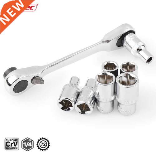 Mini 1/4 Ratchet Wrench Double Ended Quick Socket Ratchet Wr