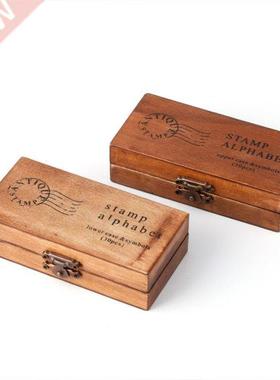 30pcs Retro Alphabet Letter Lowercase Wooden Rubber Stamp Se
