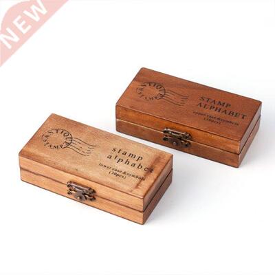 30pcs Retro Alphabet Letter Lowercase Wooden Rubber Stamp Se