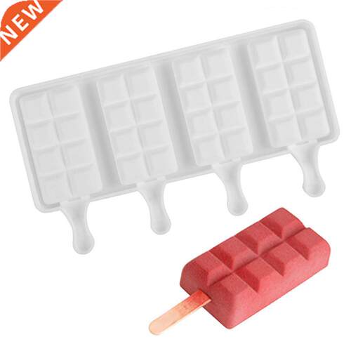 4 Hole Silicone Ice Cream Mould Ice Cube Tray Popsicle