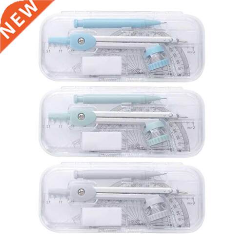Students Math Drawing Kit with Compasses Protractor Triangle
