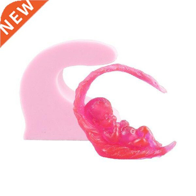 Sleeping Baby On The Feather Silicone Soap Mold 3D Angel