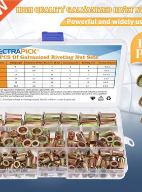 60/93/150/175pcs Carbon Steel Rvet Nuts Flat Head Rvet Nut