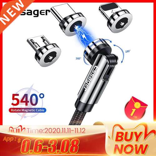 540 Rotate Magnetic Cable Fast Charging Magnet Charger Micro