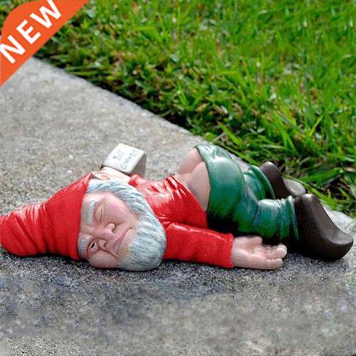 Drunk Garden Gnome Figurine Funny Fairy Garden Miniature
