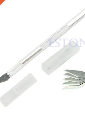 Handle Craft Knife + 5 Blade Scalpel Cutter Engraving Tool H