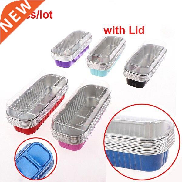 10pcs Aluminum Foil Baking Cake Box Colorful Rectangular