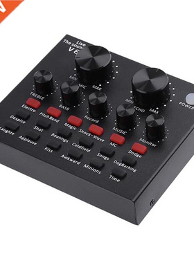 V8 Sound Card Mixer Audio Interface External Streaming SB He