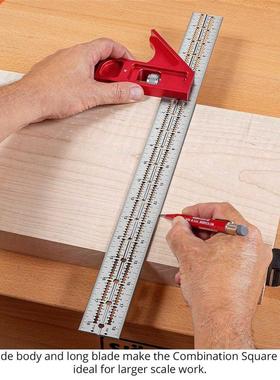 15/30/45cm Woodworking Tools Adjuable Sliding Ruler Combin