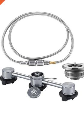 CAMPINGMOON 3In 1 Butane Adapter Extension Hose Split Furnac