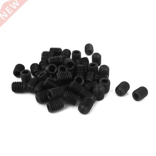 50pcs M8 x 10mm Hex Socket Cup Point Grub Screws Black