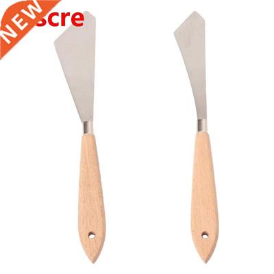 2 Pcs Painting Knife Spatula Palette Knife Wood Handle and M
