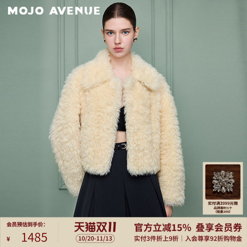 朗姿/MOJO韩系千金简约气质环保皮草女2026冬新款时尚毛绒短外套