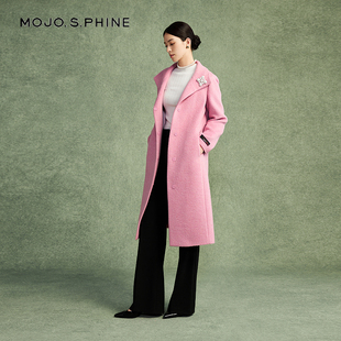 时尚 冬季 保暖休闲 绵羊毛翻领大衣2024年新款 朗姿集团MOJO莫佐时尚