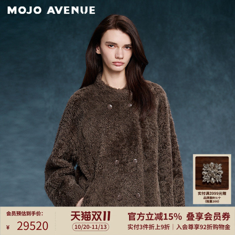 【100绵羊毛】朗姿/MOJO时尚高级感气质纯色皮草女2026年冬季新款
