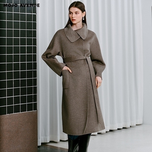 朗姿/MOJO AVENUE莫佐2025冬新款静奢老钱风羊毛大衣女优雅廓形系