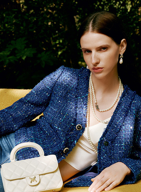 朗姿/MOJO AVENUE莫佐2026春新品粗花呢小香短外套女显瘦优雅贵族