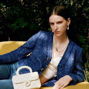 朗姿/MOJO AVENUE莫佐2026春新品粗花呢小香短外套女显瘦优雅贵族