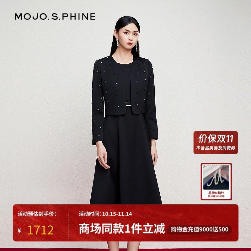 MOJO莫佐双面缎面醋酸时尚短外套