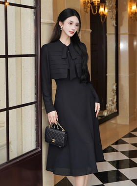 朗姿/MOJO AVENUE莫佐温婉韩系优雅收腰连衣裙2025新款假两