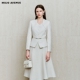 朗姿 外套女米白色肌理感短外套 2026立体收腰西装 MOJO春季 新品