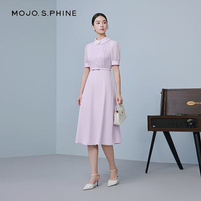 MOJO AVENUE莫佐优雅浪漫设计感高腰连衣裙2025年新款时尚中长裙