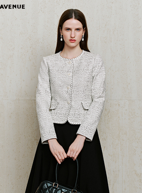 朗姿/朗姿MOJO莫佐2026春新品千金感小香粗花呢短外套女复古微收