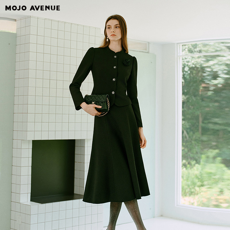 朗姿/MOJO AVENUE莫佐2025新款新中式立领短外套女经典山茶花时尚,女装/女士精品,短外套,淘宝优惠券,粉丝福利购,淘宝优惠卷