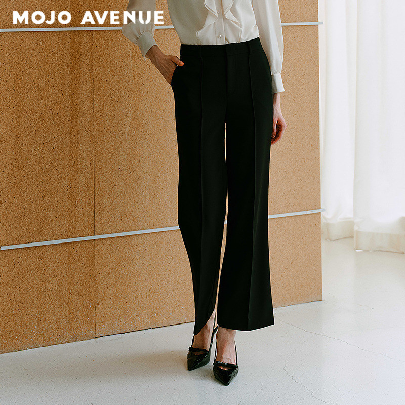 朗姿/MOJO AVENUE莫佐2025新款智感通勤西装裤女秋冬经典黑色高腰