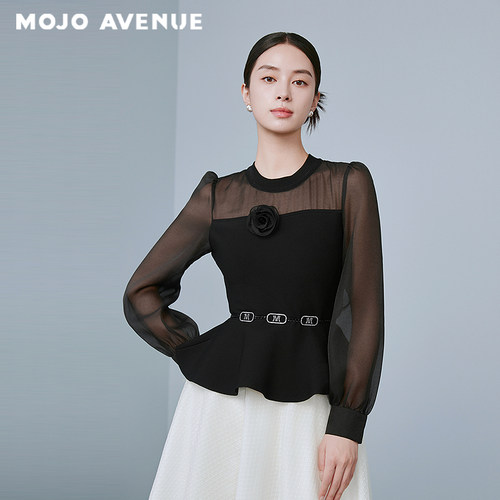 朗姿/MOJO AVENUE莫佐优雅休闲收腰小众设计感衬衫2025年新