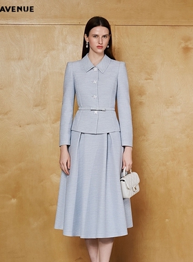 朗姿/MOJO春季新品2026知性优雅A字半身裙女通勤休闲高腰伞裙