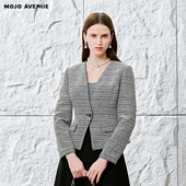 朗姿 外套女 优雅摩登千鸟格小香风西装 MOJO AVENUE莫佐2026春新品