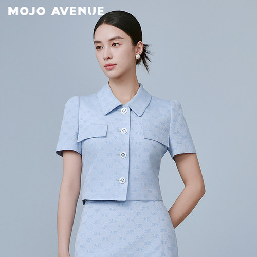 朗姿/MOJO AVENUE莫佐优雅提花小香风短外套2025年新款时尚