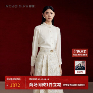 精致气质温婉时尚 2024年新款 休闲亲肤上衣 国风衬衫 MOJO莫佐新中式