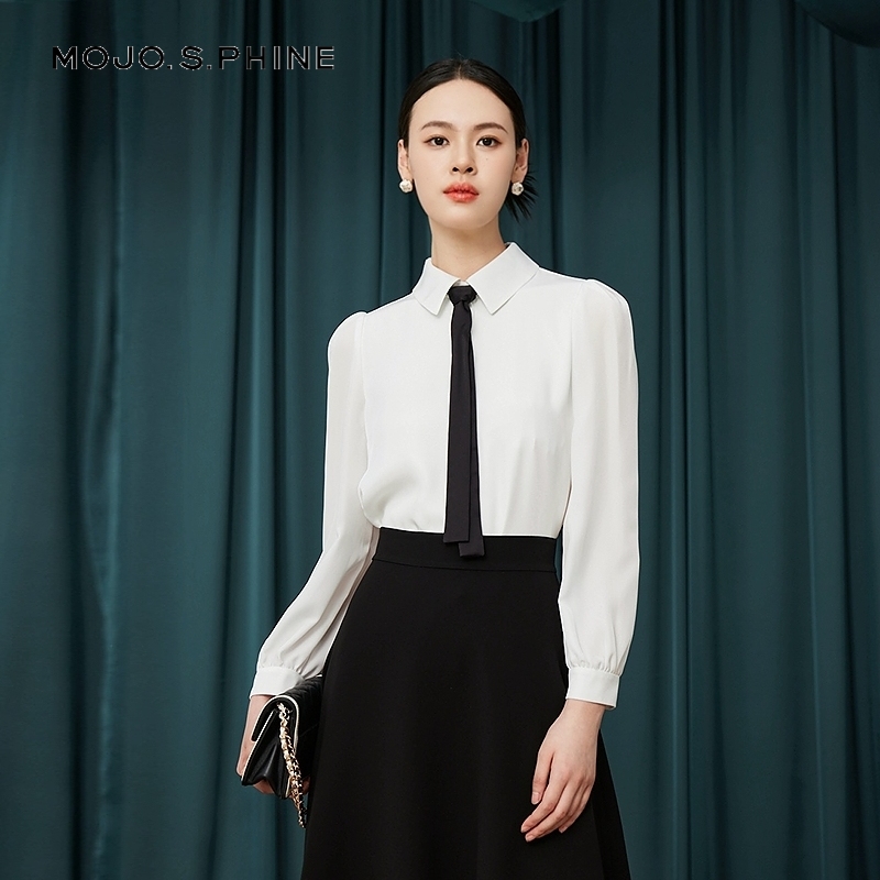 MOJO莫佐都市职场干练气质衬衫2025年新款时尚通勤衬衣女朗姿集团