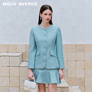 收腰通勤约会外套 巴黎蓝千金感小香西装 朗姿 MOJO莫佐2026春新品