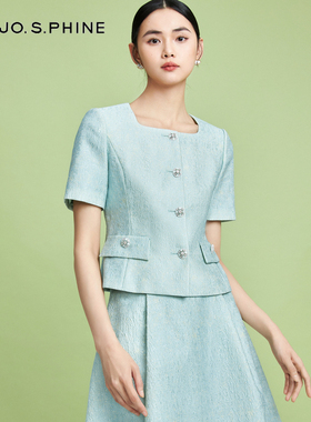 朗姿集团MOJO AVENUE莫佐薄荷曼波名媛知性短外套2024年新款立体