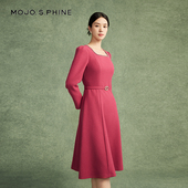 朗姿 AVENUE莫佐安可拉红薄呢千金风赫本裙2024年秋冬 MOJO