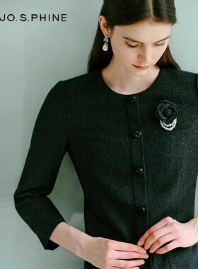 【舒心】MOJO AVENUE莫佐2025新款复古优雅小香风连衣裙女秋冬深