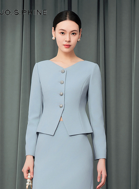 【舒心】朗姿/MOJO莫佐2025秋新款西装精致小V领收腰显瘦高级