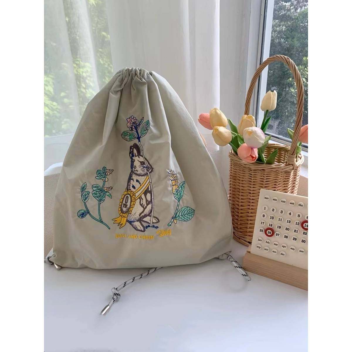 日本代购高圆圆同款ballchain刺绣学生双肩包女环保袋大容量尼龙,箱包皮具/热销女包/男包,通用款女包,淘宝优惠券,粉丝福利购,淘宝优惠卷