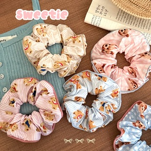 新年2025新款森系仙美头发大肠发圈甜美气质马尾发绳丸子碎花饰