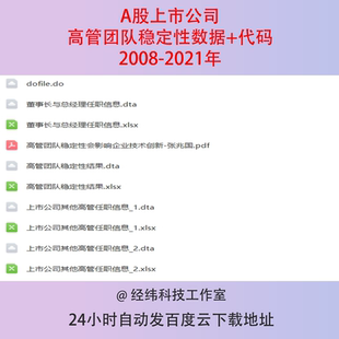 2008-2021年A股上市公司高管团队稳定性原始数据+do代码+参考文献