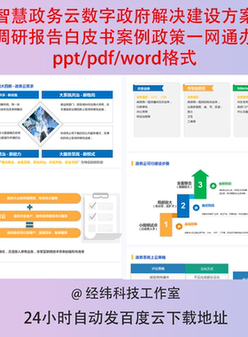 智慧政务云数字政府解决建设方案调研报告白皮书案例政策一网通办