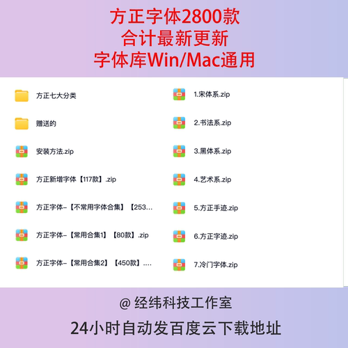 方正中文字体库全套美工海报艺术书法方正字体下载win/MAC字体