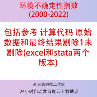 上市公司环境不确定性指数2000-2022包括参考加代码 原始和结果