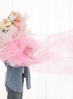 仙白女纱色网C040205黑色 鲜艺花包装网纱花包装材料包花纱花店材