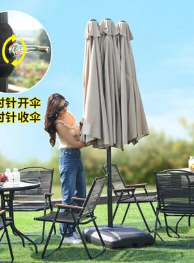 户外庭院16448商遮阳摆伞阳台露台外花园中柱伞双三头伞室摊业大